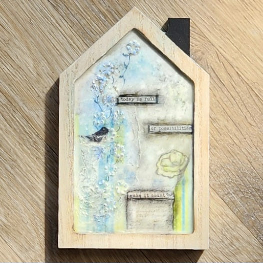 039-11 Beeswax Painting (House) - Wanna Bee Art