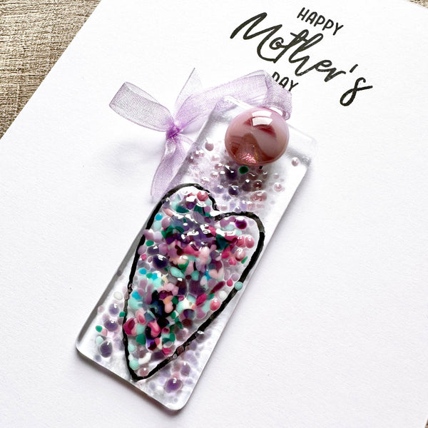 879-03 Mother's Day Card + Fused Glass Sun Catcher - Haven Glass Studio - Painted Door on Main