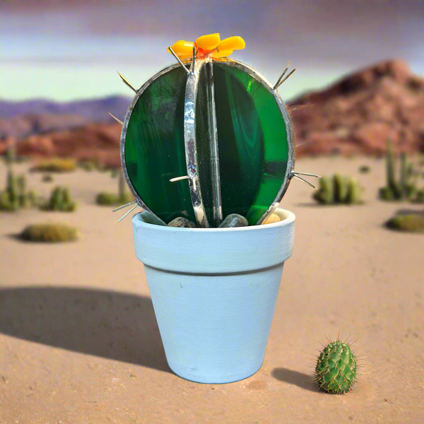 876-07 Potted Cactus - A Touch Of Glass