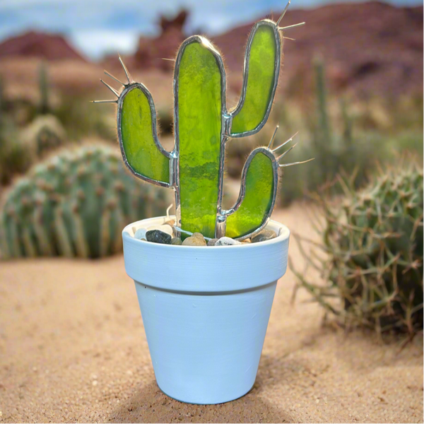 876-07 Potted Cactus - A Touch Of Glass