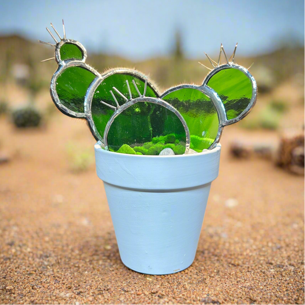 876-07 Potted Cactus - A Touch Of Glass