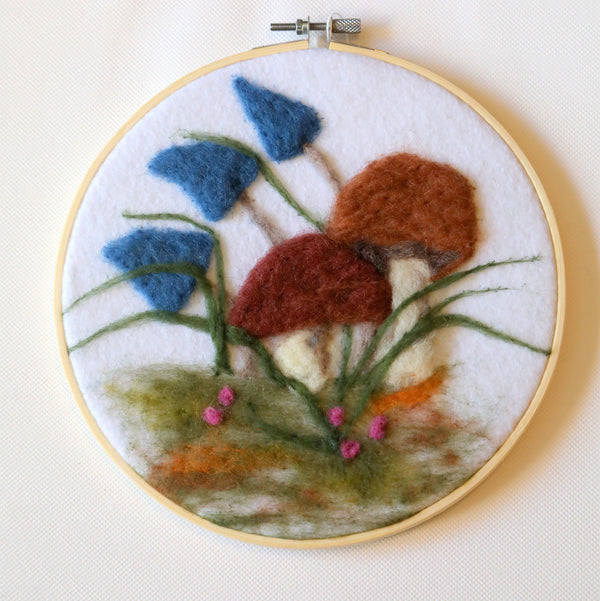 116-06 Hoop Framed Felted Art - Elaine Grandon Fibre Arts - Painted Door on Main