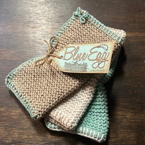 869-01 Knitted Cloth Gift Sets - Blue Egg Creations