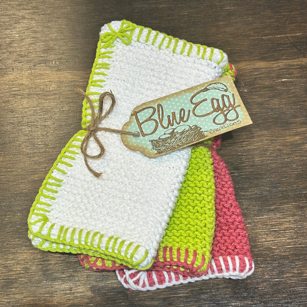 869-01 Knitted Cloth Gift Sets - Blue Egg Creations