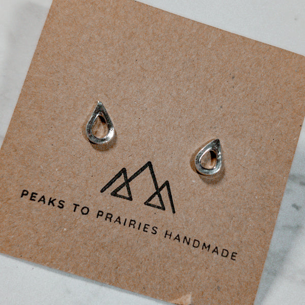 143-13 Teardrop Stud Earrings - Peaks to Prairies Handmade