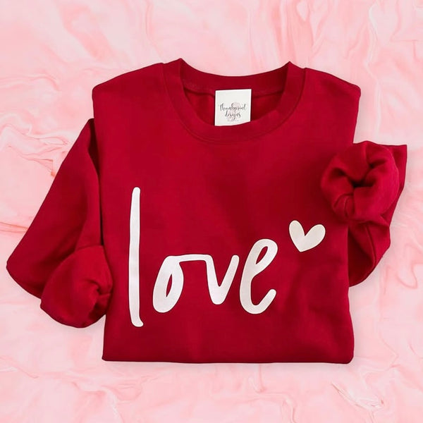 082-02 'Love' Crewneck - Thumbprint Designs