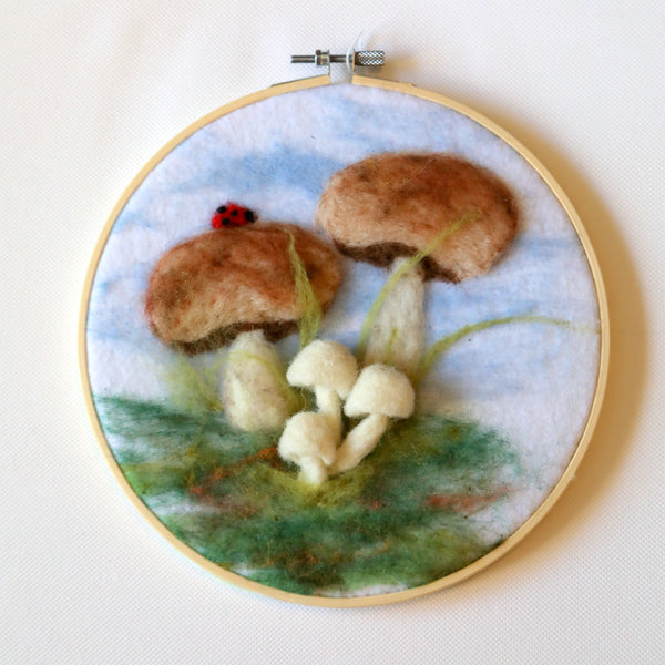 116-06 Hoop Framed Felted Art - Elaine Grandon Fibre Arts - Painted Door on Main