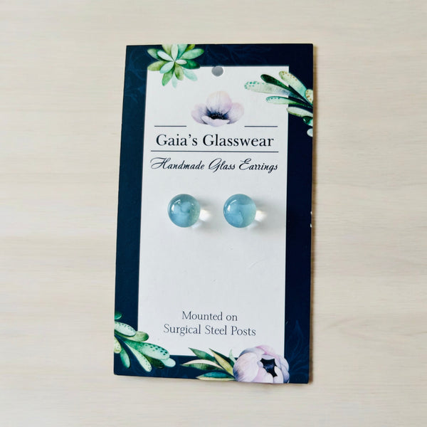 127-04 Glass Stud Earrings - Gaia's Glasswear