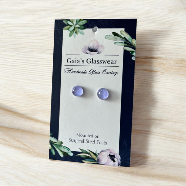 127-04 Glass Stud Earrings - Gaia's Glasswear