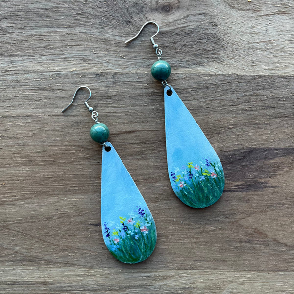 133-09 Oil Painted Earrings - Elde Artistry