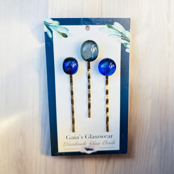 127-06 Glass Bobby Pin Set - Gaia's Glasswear