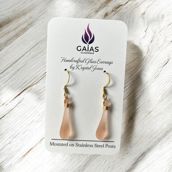 127-02 Glass Teardrop Earrings - Gaia's Glasswear