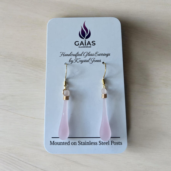 127-02 Glass Teardrop Earrings - Gaia's Glasswear