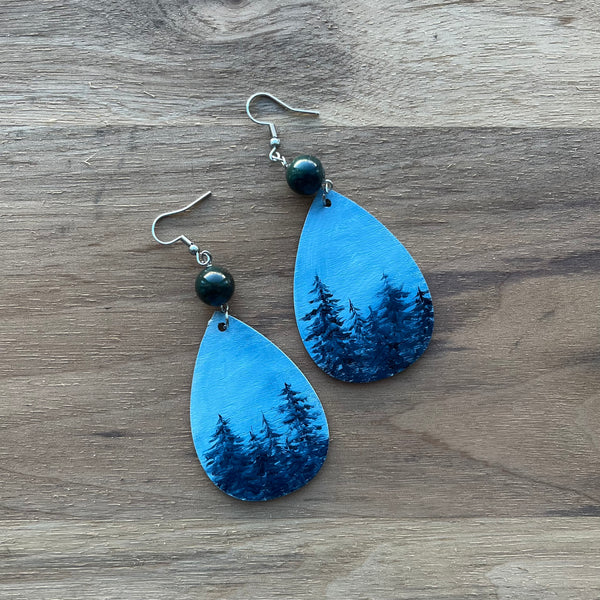 133-09 Oil Painted Earrings - Elde Artistry