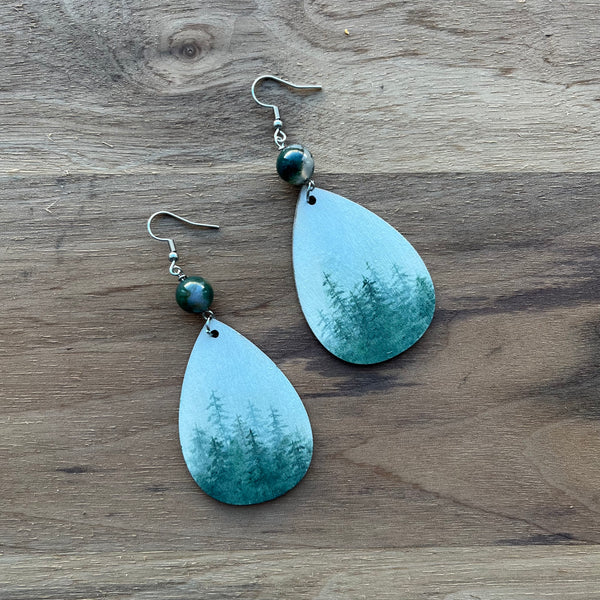 133-09 Oil Painted Earrings - Elde Artistry