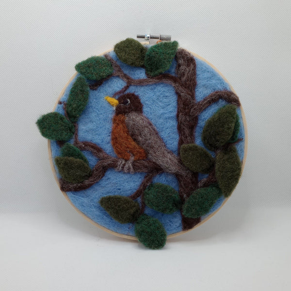 116-06 Hoop Framed Felted Art - Elaine Grandon Fibre Arts - Painted Door on Main