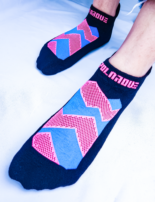 144-01 Groovy Rockies Neo Pink Socks - Polarove - Painted Door on Main