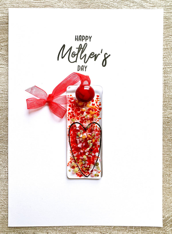 879-03 Mother's Day Card + Fused Glass Sun Catcher - Haven Glass Studio - Painted Door on Main