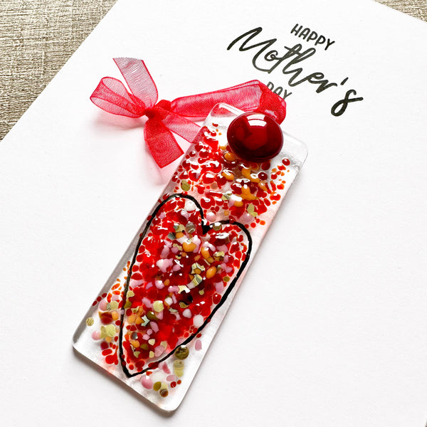 879-03 Mother's Day Card + Fused Glass Sun Catcher - Haven Glass Studio - Painted Door on Main