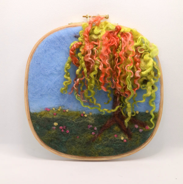 116-06 Hoop Framed Felted Art - Elaine Grandon Fibre Arts - Painted Door on Main